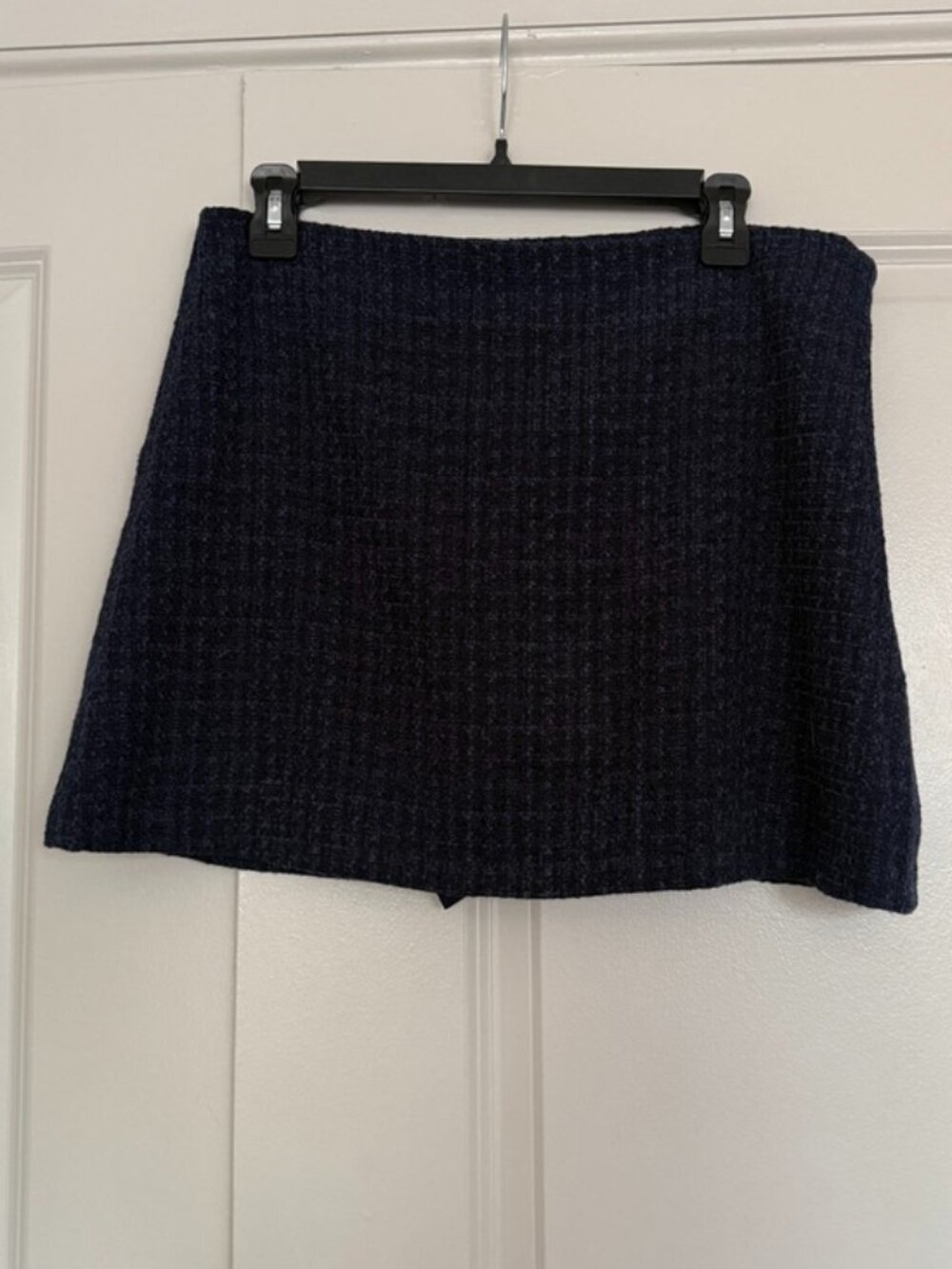 Abercrombie & Fitch Navy Blue Tweed Skort Mini Skirt Size Large